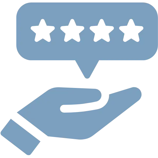 Reputation Management Icon - Stars over hand